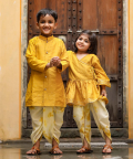 Yellow Kurta With Tulip Pants