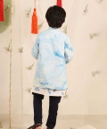 Front Style Kurta With Open Long Jacket And Churidar