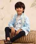 Front Style Kurta With Open Long Jacket And Churidar