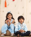 Front Style Kurta With Open Long Jacket And Churidar