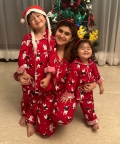 Red Christmas Flannel Polar Bear Nightwear