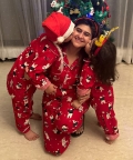 Red Christmas Flannel Polar Bear Nightwear