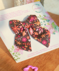 Floral Printed Bow Alligator Hairclips 