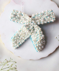 Pearl Bead Work Powder Blue Hair Clip