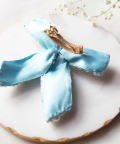 Pearl Bead Work Powder Blue Hair Clip