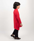 Red Pleated Kurta Set