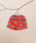 Red Geometric Shorts