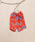 Red Geometric Shorts