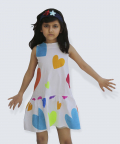 Dreamcatcher Dress Hearts White
