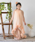 Peach Pom Pom Dress