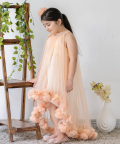 Peach Pom Pom Dress