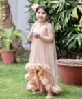 Peach Pom Pom Dress