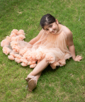 Peach Pom Pom Dress