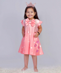 Peach Polka Bow Dress