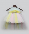 Unicorn Colours Net Gown With Glitter Bow