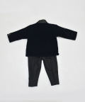 Dark Blue Coat Set With Hand Embroidery Motifs