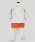 Orange Kurta With Off White Jacket And Salwar