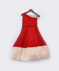 Red And Peach Georgette Dress
