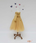 Golden Glitter Net Gown