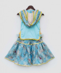 Blue Kurti With Kotta Print Fabric Sharara And Dupatta
