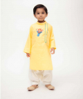Yellow Kurta With Off White Salwar