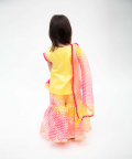 Yellow Kurta With Pink Kotta Print Fabric Sharara And Dupatta Set