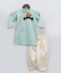Blue Kurta And Off white Dhoti