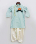 Blue Kurta And Off white Dhoti