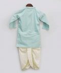 Blue Kurta And Off white Dhoti
