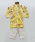 Yellow Kotta Print Kurta With Pant