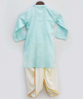 Blue Kurta With Off White Dhoti