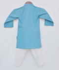 Blue Kurta With White Dori Work And Pant