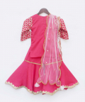 Pink Gotta Kurti With Sharara Set