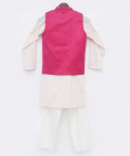 Hot Pink Mirror Jacket With Pink Kurta And Pant