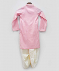 Pink Kurta With Off White Dhoti