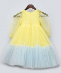 Yellow And Blue Net Gown