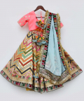 Pink Choli With Embroidery Lehenga And Organza Dupatta
