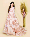 Peach Sequins High Low Gown