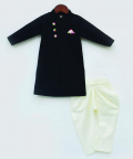 Black Ajkan With Off White Chudidar