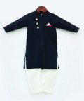 Black Ajkan With Off White Chudidar