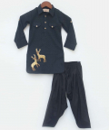 Black Self Kurta With Salwar
