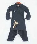 Black Self Kurta With Salwar