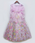Lilac Embroidery Lehenga With Organza Cape