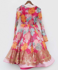 Pink Lehenga Choli With Pink Printed Jacket