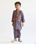Printed Nehru jacket With Kurta And Pant