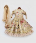 Golden Sequence Anarkali With Dupatta