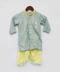 Aqua Blue Kurta With Dhoti