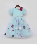 Blue Flower Net Dress