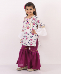 White Printed Kurta With Sharara