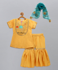Eid Mubarak Kurta With Sharara Set